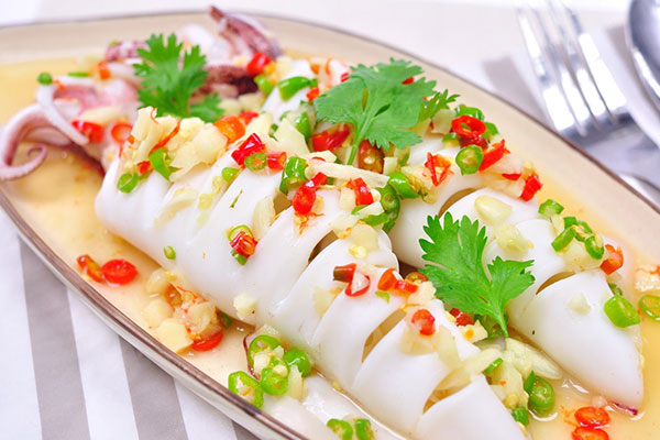 cách chế biến món mực hấp