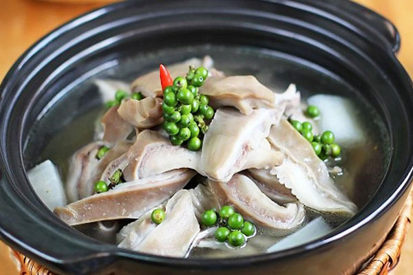 cách làm bao tử hầm tiêu xanh nước dừa
