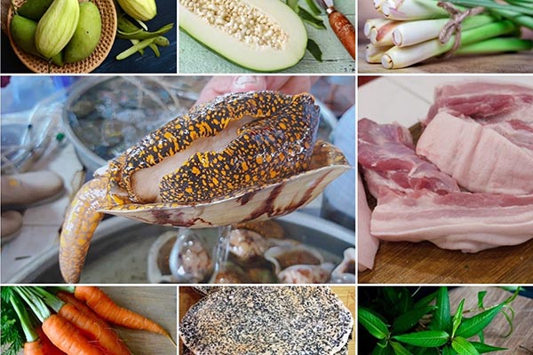 nguyên liệu làm gỏi ốc giác