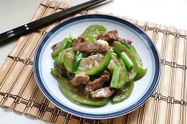 rau bầu xào thịt bò