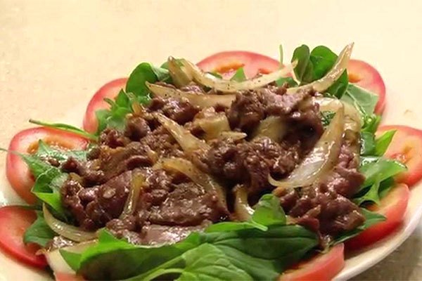 rau diếp xào thịt bò