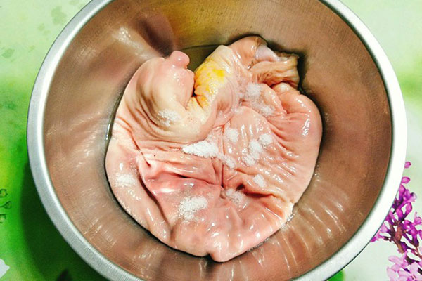 sơ chế bao tử hầm tiêu